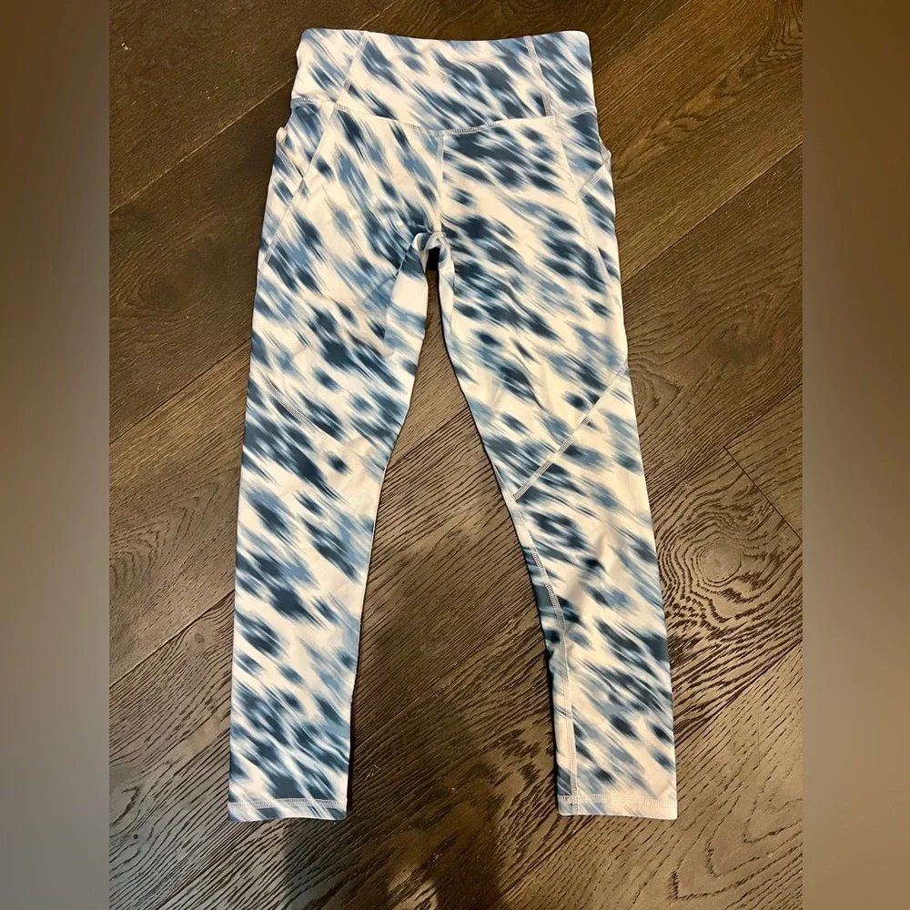 Old‎ Navy Girls High-Rise Active Leggings Large 10-12 Blue Tie-Dye Powersoft